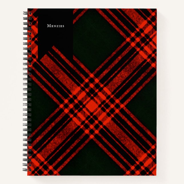 Carnet Antique Menzies Clan de chasse Tartan (Devant)