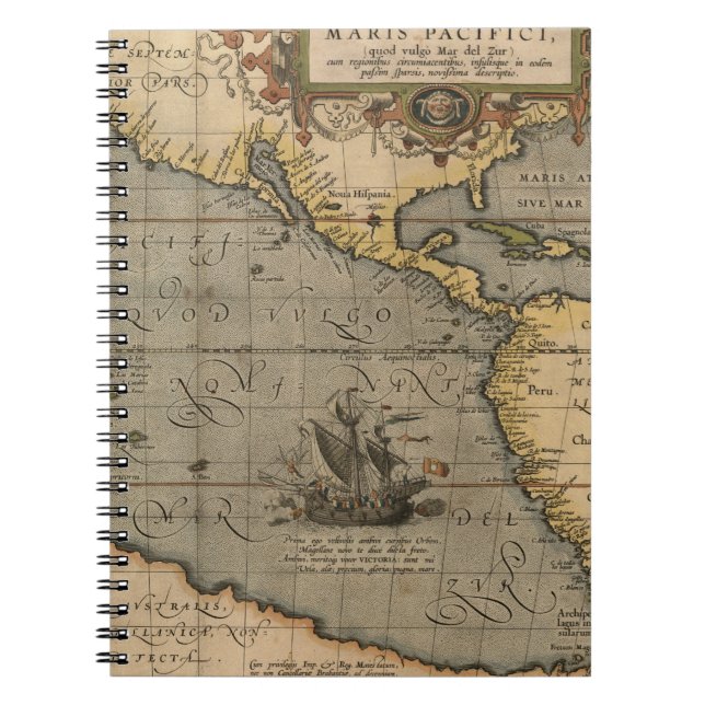 Carnet Antique vieille carte inspirée (14) étiquette de b (Devant)