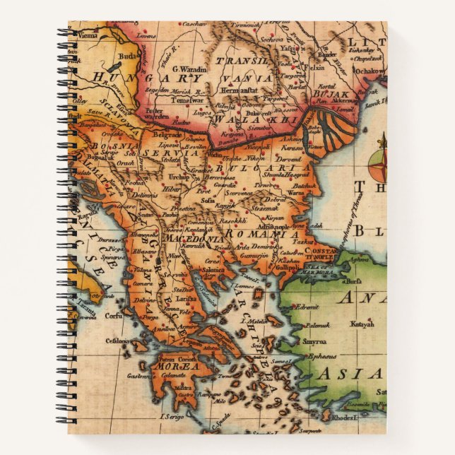 Carnet Antique vieille carte inspirée (2) (Devant)