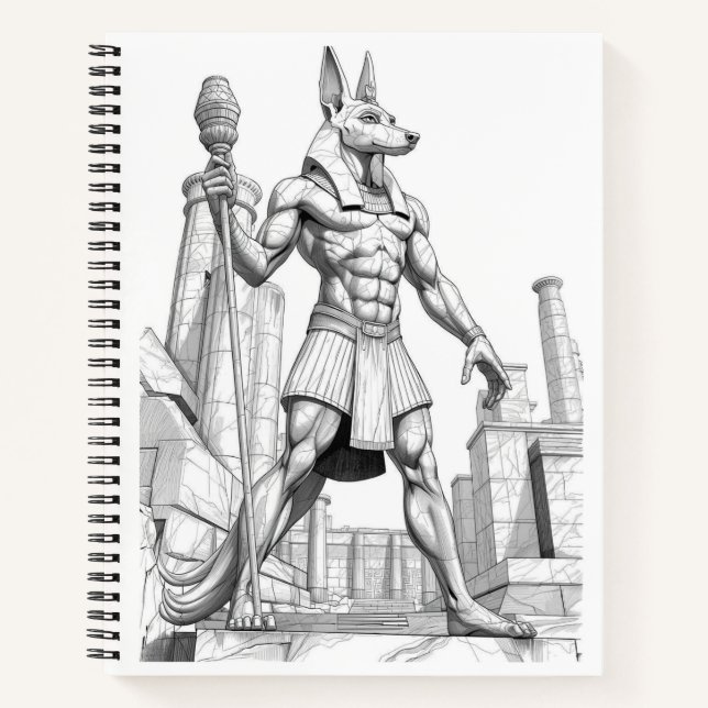 Carnet Anubis Egyptian God of the Dead Sketch Art Noteboo (Devant)