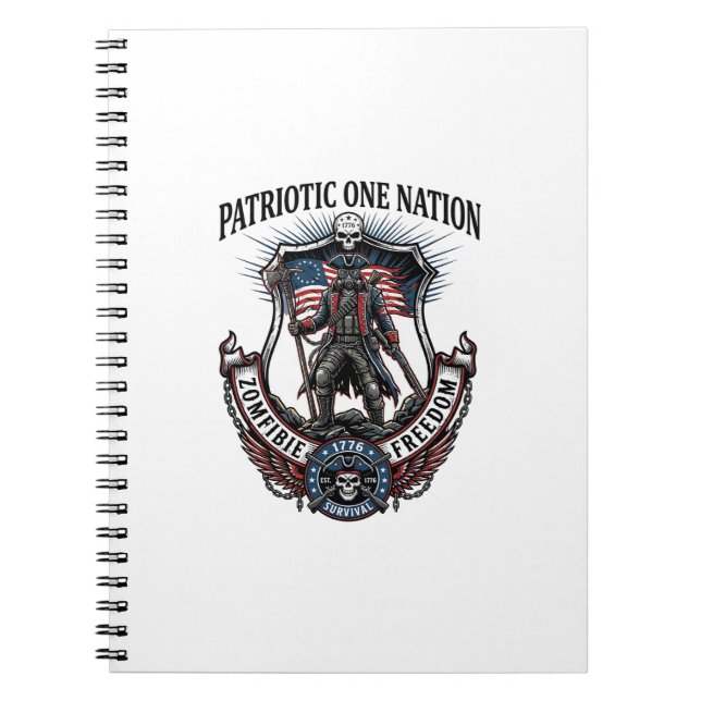 Carnet Apocalypse de Zombies Guerrier Patriotique Fou Rou (Devant)