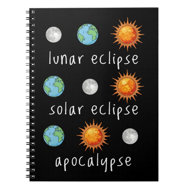 Carnet Apocalypse drôle d'éclipse lunaire solaire (Devant)