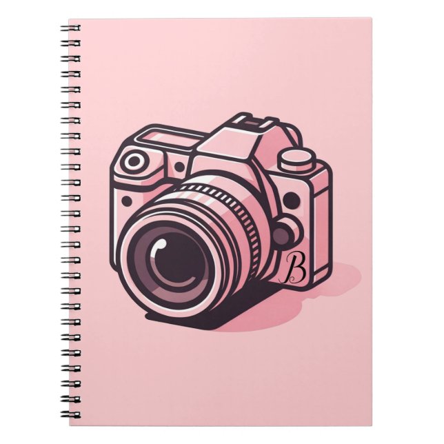 Carnet Appareil Photo Numérique Reflex Rose Tendance Pers (Devant)