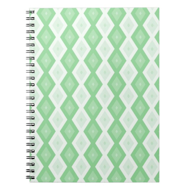 Carnet Apple green diamond pattern (Devant)