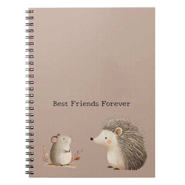 Carnet Appréciation de la Souris Hérisson Marron Crème Mi (Devant)