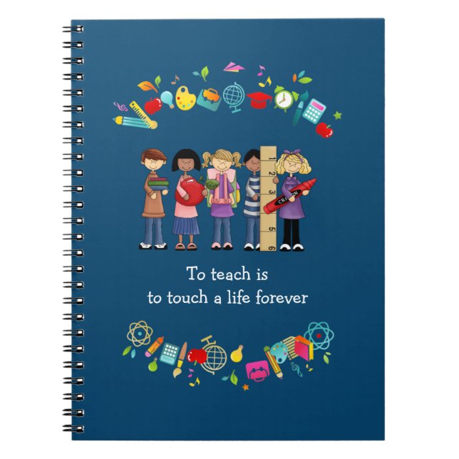 Carnet Appréciation de l'enseignant Cadeau texte personna (Devant)