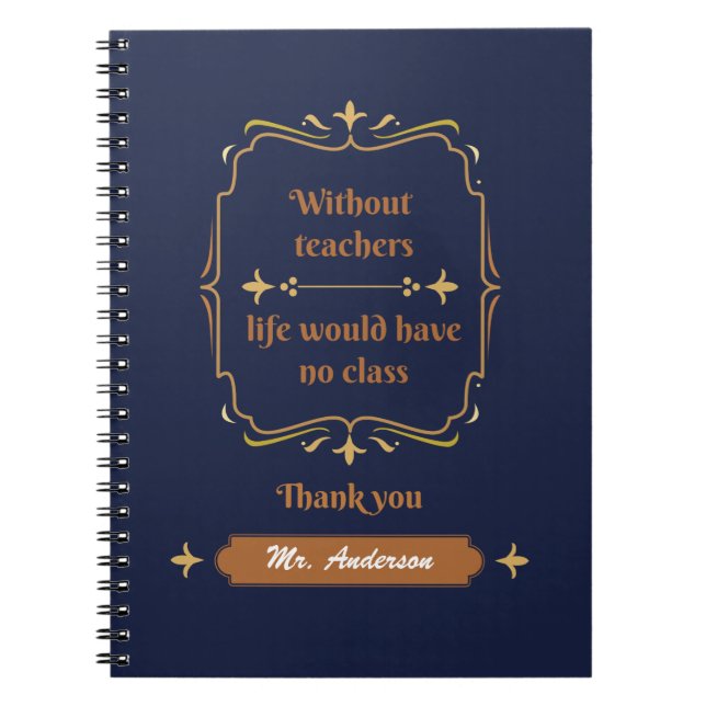 Carnet Appréciation de l'enseignant de la classe d'or (Devant)
