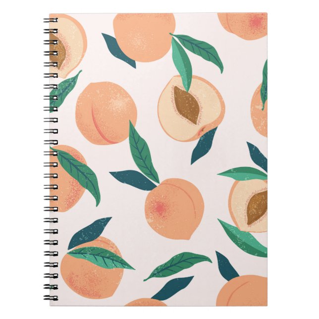 Carnet Appricot de Pêche : Motif Tropical Sans Seamless. (Devant)