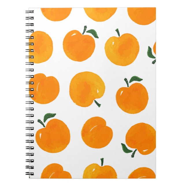Carnet Apricots Aquarelle Blanc Arrière - plan Vintage (Devant)