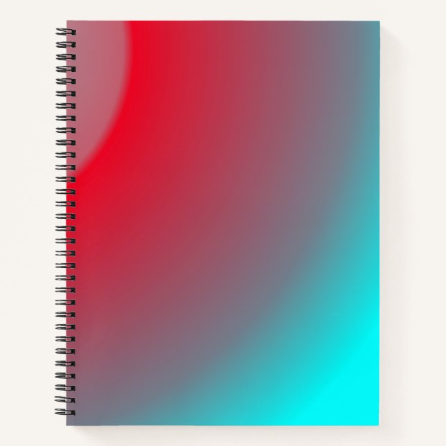 Carnet Aqua Abstrait et Aquarelle rouge Gradient Holo (Devant)
