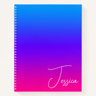Carnet Aqua bleu violet violet violet et rose chaud Ombre