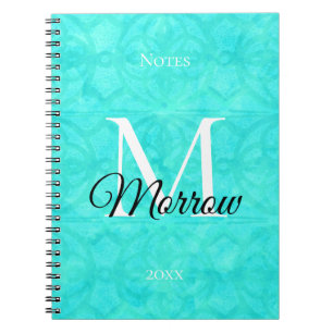 Carnet Aqua Blue Batik Nom et année