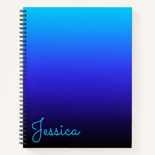 Carnet Aqua Blue Indigo et Black Ombre (Devant)