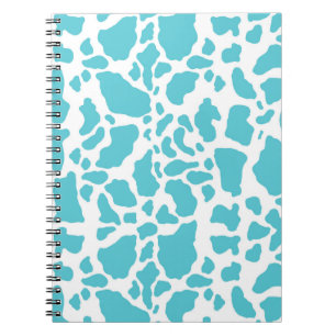 Carnet Aqua Cow Spots Animal Print Pattern