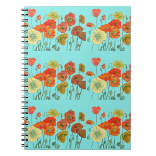 Carnet Aqua Fleurs de Pavot Orange