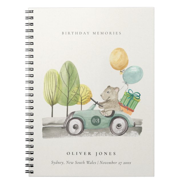 Carnet Aqua Green N'importe quel âge Anniversaire Fête Te (Devant)