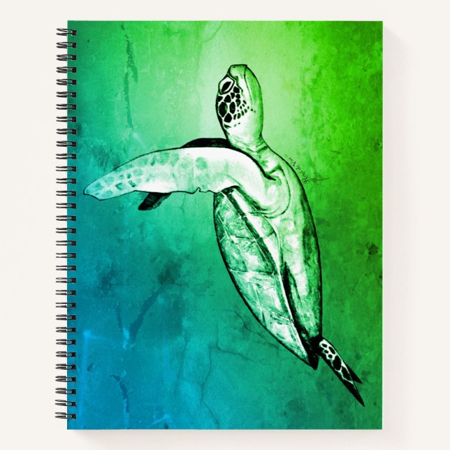 Carnet Aqua Green Sea Turtle (Devant)