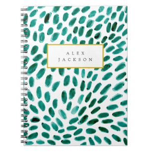 Carnet Aqua personnalisé Turquoise Abstrait Motif tendanc