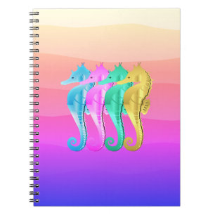 Carnet aquacole marine/rose/bleu/or