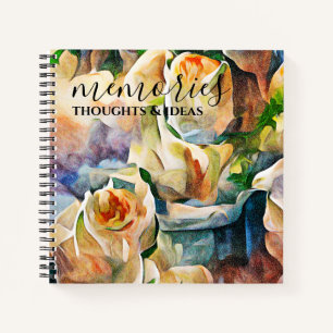 Carnet Aquarela Roses blanches