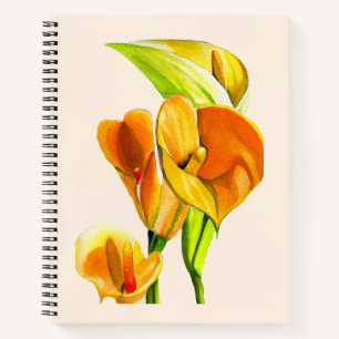 Carnet Aquarelle à fleurs de calla