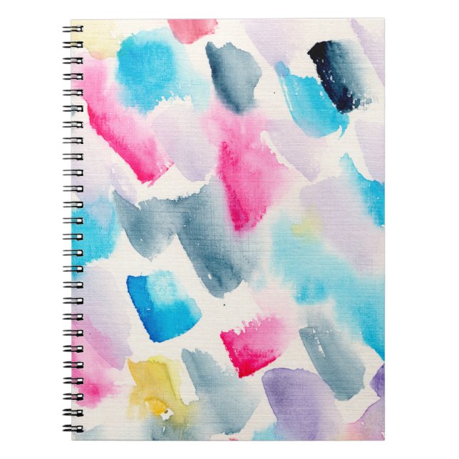 Carnet aquarelle à la main abstraite brosse traits retour (Devant)