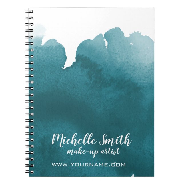 Carnet Aquarelle Abstraite couleur turquoise trait de bro (Devant)