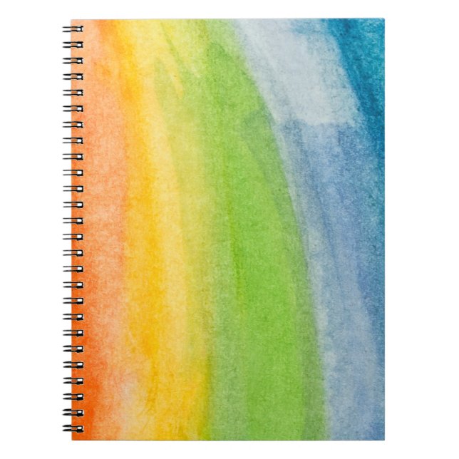 Carnet aquarelle Abstraite couleurs arc-en-ciel fond (Devant)