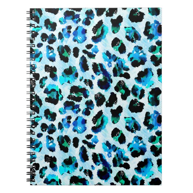Carnet Aquarelle Abstraite Motif de peau léopard (Devant)