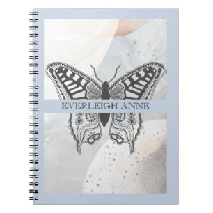 Carnet Aquarelle Abstraite papillon personnalisée