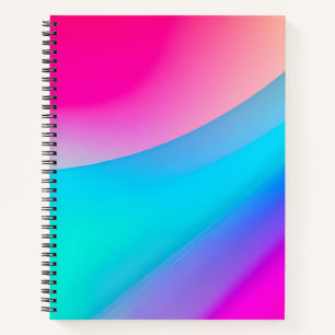 Carnet Aquarelle abstraite pastel ombré bleu rose 