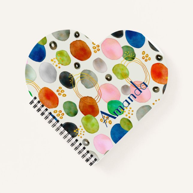 Carnet Aquarelle Abstraite Pebble Gold Parties scintillan (Devant)