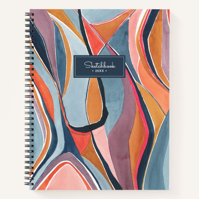 Carnet Aquarelle Abstraite peinture Doodle Sketchbook (Devant)