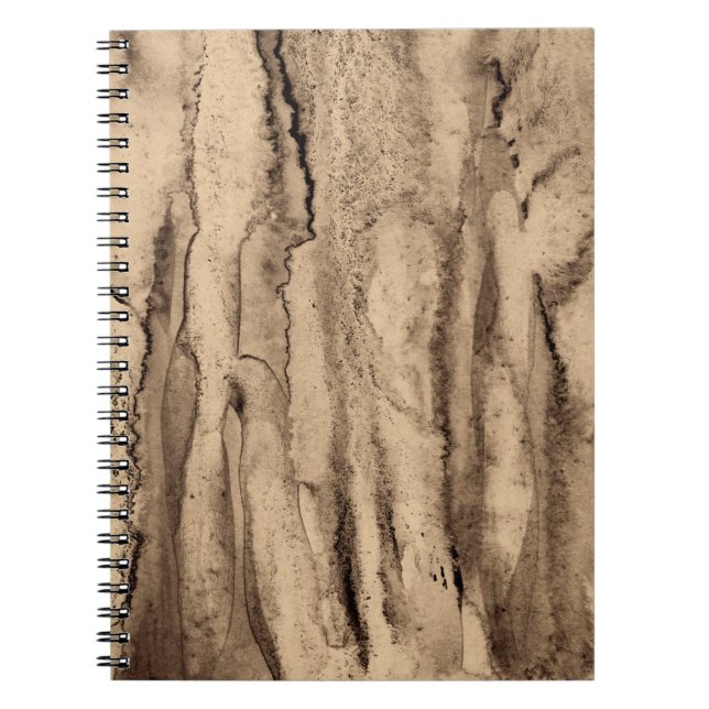 Carnet Aquarelle Abstraite sur texture papier. À Sepia to (Devant)