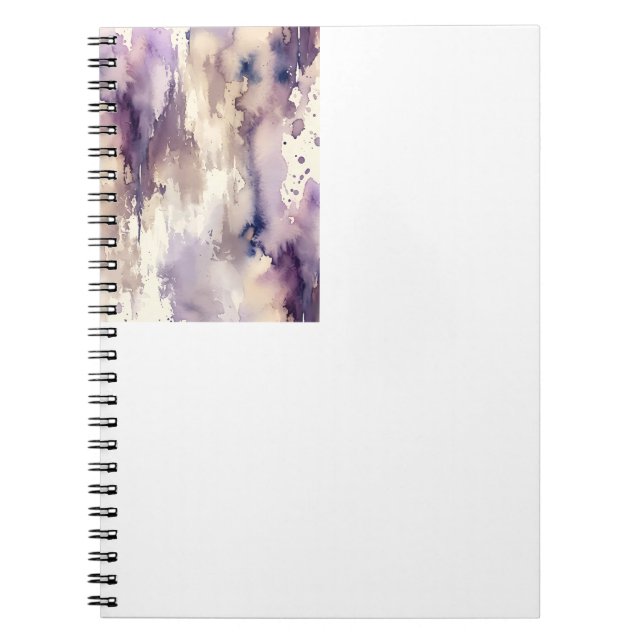 Carnet Aquarelle abstraite violette et beige (Devant)