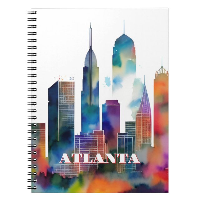 Carnet Aquarelle Atlanta Skyline (Devant)