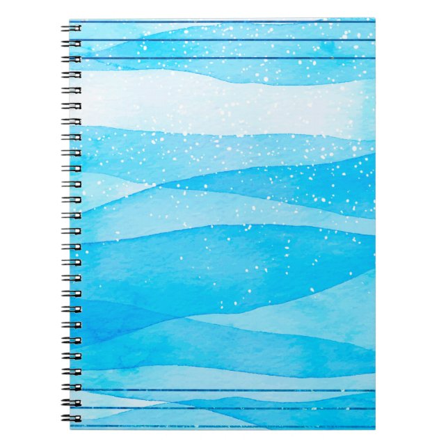 Carnet Aquarelle bleu arrière - plan (Devant)