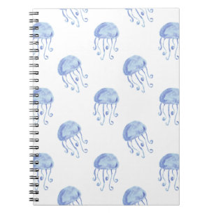 Carnet aquarelle bleu méduse conception de plage