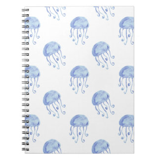 Carnet aquarelle bleu méduse conception de plage
