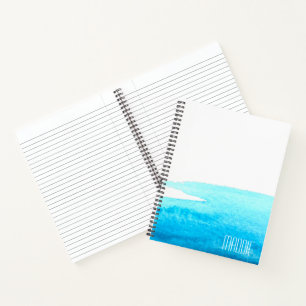 Carnet Aquarelle bleu océan minimal