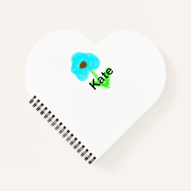 Carnet Aquarelle bleu vert ajouter votre nom (Devant)