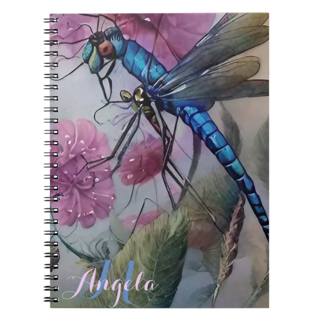 Carnet Aquarelle Bleue libellule (Devant)