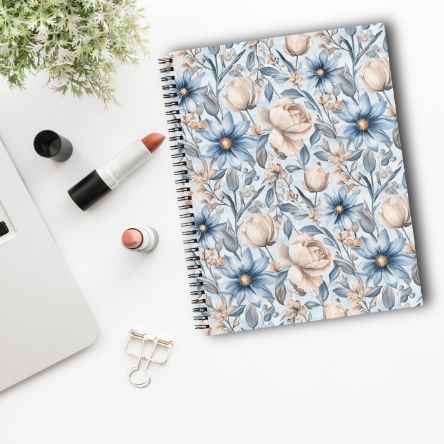 Carnet Aquarelle botanique Bleu & Blush (Créateur téléchargé)