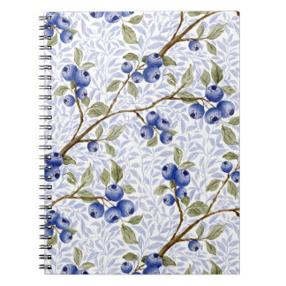 Carnet Aquarelle Botanique de Myrtille Bleue en Bleu Vert