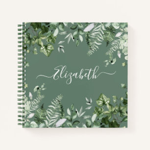 Carnet Aquarelle Botanique Fermes de lierre Sage Green