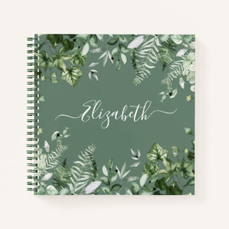 Carnet Aquarelle Botanique Fermes de lierre Sage Green