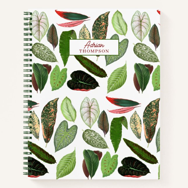 Carnet Aquarelle botanique Vintage verdure Feuilles (Devant)