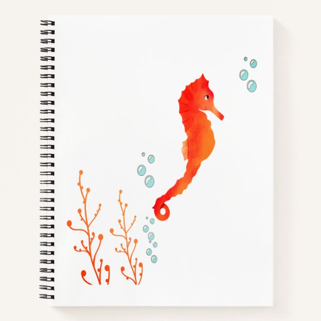 Carnet Aquarelle Boug de cheval de mer - Mignonne écaille (Devant)