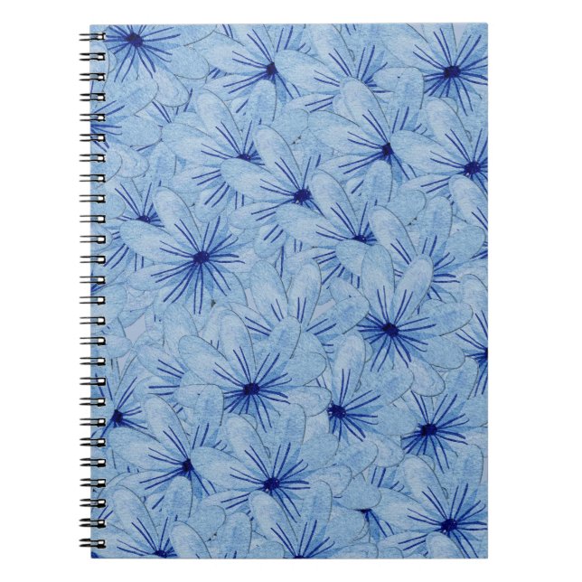 Carnet Aquarelle Bouquet de fleurs sauvages bleues (Devant)