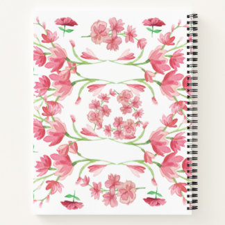 Carnet aquarelle, bouquet de rose, fleur rose